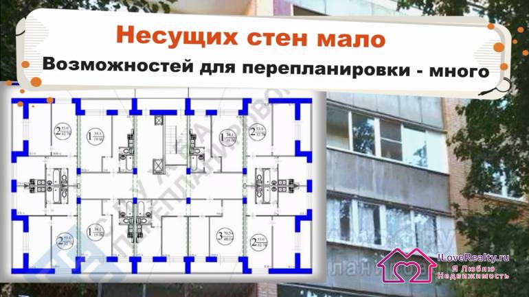 Внутренних несущих стен практически нет. Поэтому все межквартирные межкомнатные стены гипсобетонные межкомнатные стены 8 сантиметров толщиной. Межквартирные стены