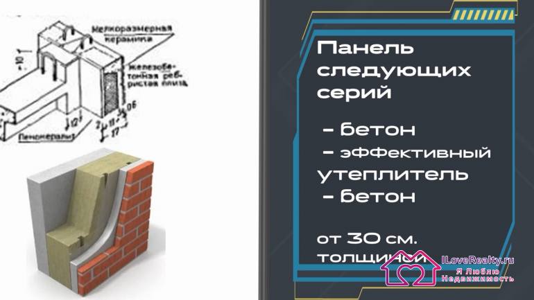 Толщина внутренних стен панельных домов тоже изменилась в большую сторону